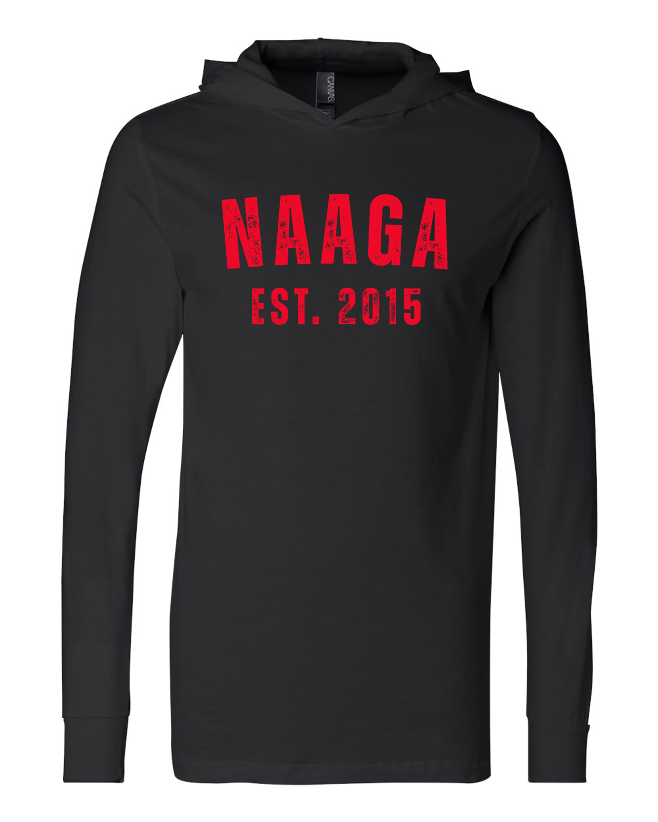 Unisex "NAAGA EST 2015" Long Sleeve Hooded Tee