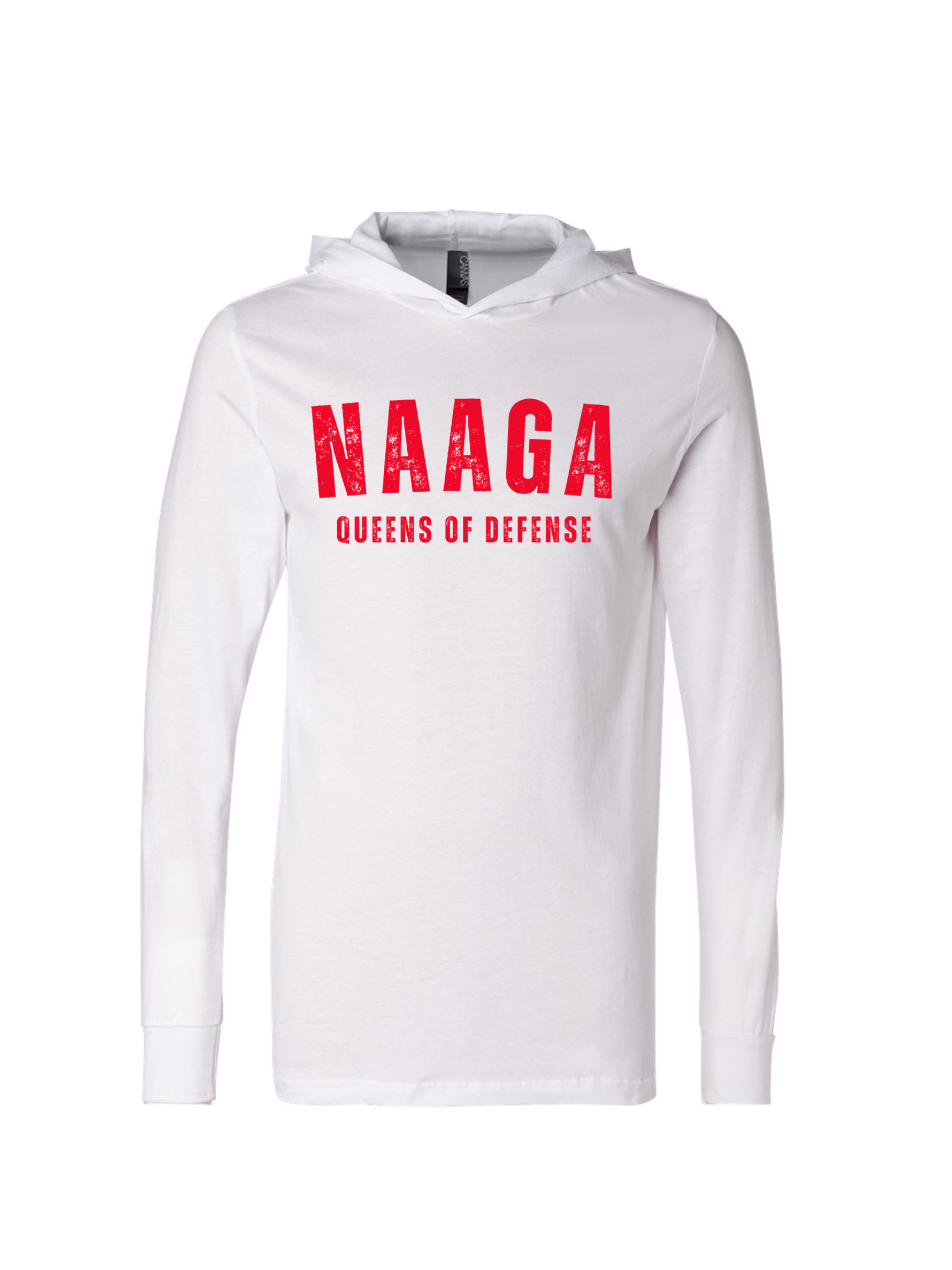 "NAAGA Queens of Defense" Long Sleeve Hooded Tee